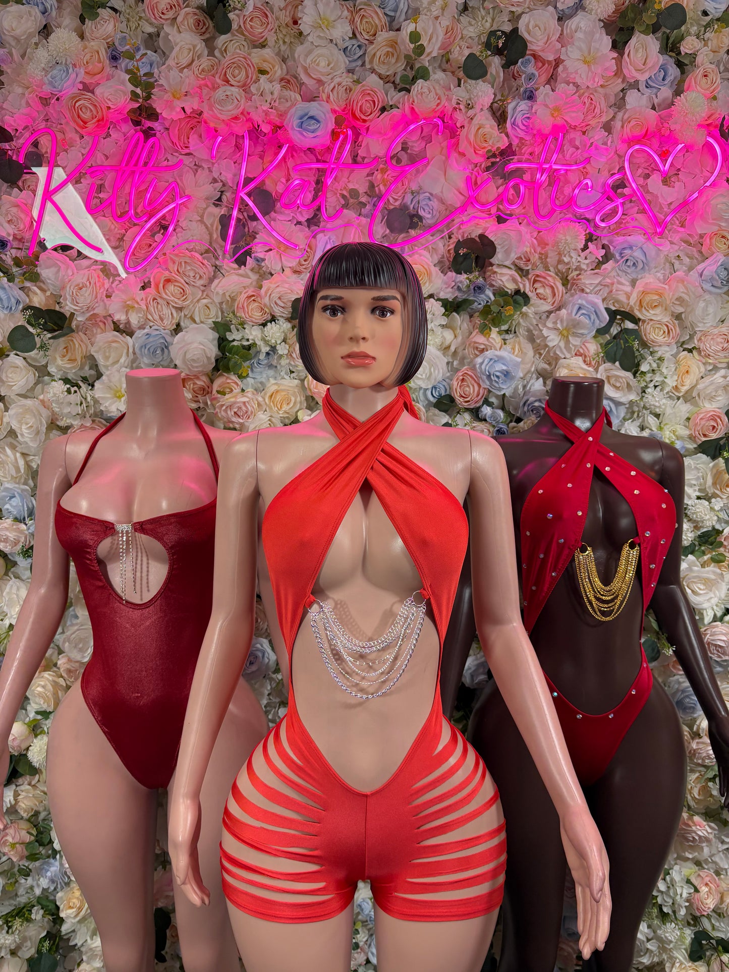 Valentines Day Red Bodysuit - Rave Outfit, EDM Dancewear, Sexy One-Piece for Raves, Clubwear, Festival Fashion