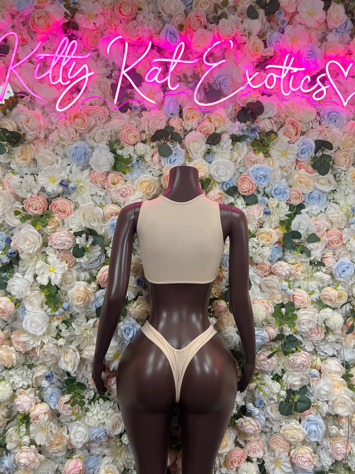 Nude Two Piece Set Exotic Dancewear Performers Rave Festival Wear