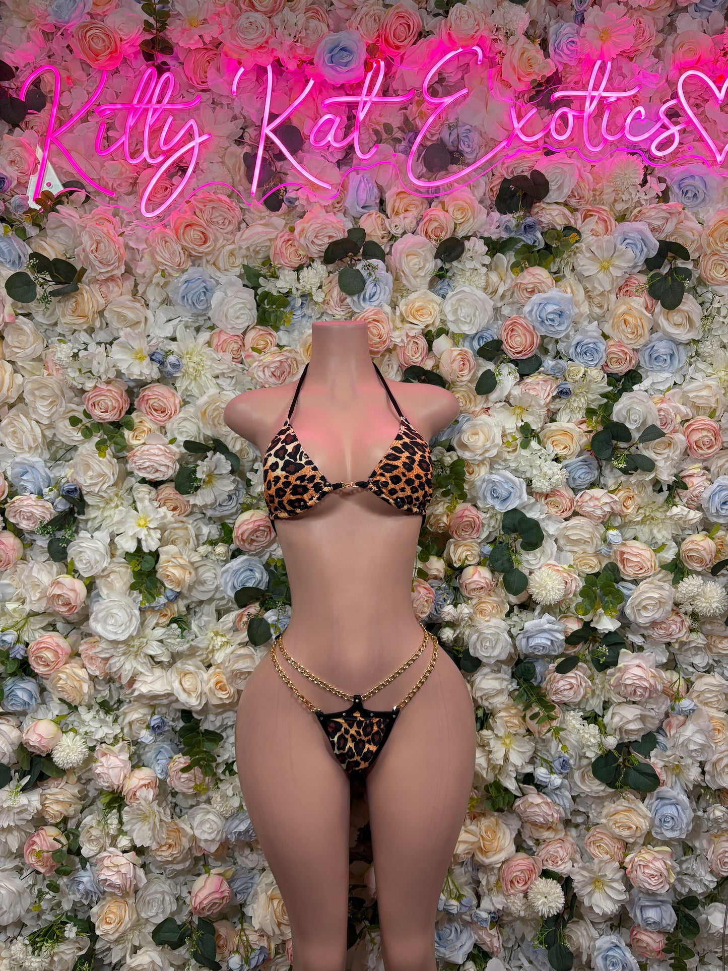 Leopard Print Two Piece Bodysuit Set - Festival Outfit, Exotic Dancewear, Rave Clubwear, Party Bodysuit