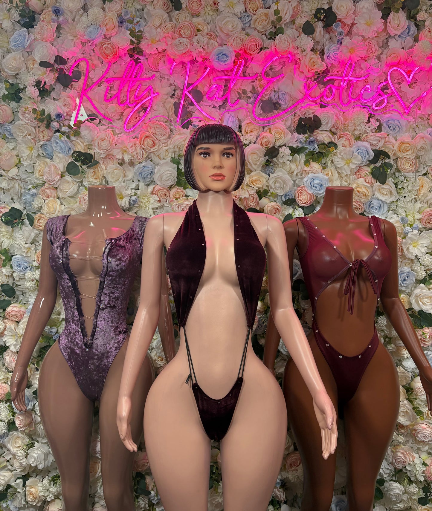 Burgundy Bodysuit Rave Festival Outfit - Exotic Dancewear