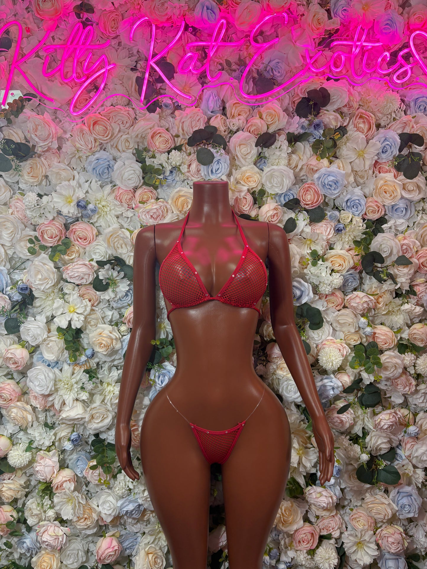 Red Bikini Two Piece -  Exotic Dancewear  -  Rave Outfit - Sexy Festival Outfit, Clubwear, Performance Costume