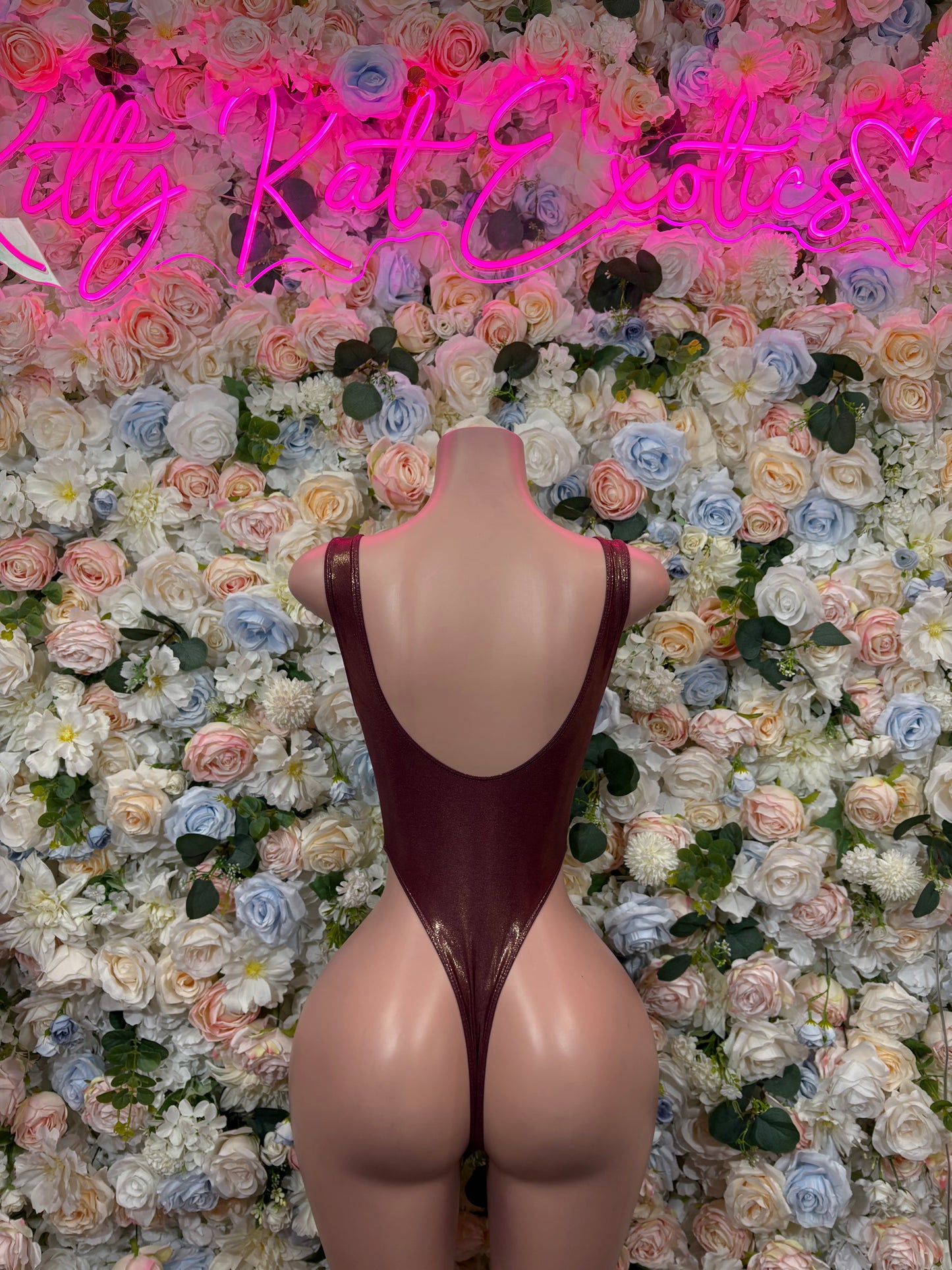 Bartender Bodysuit Burgundy Women’s Rave Festival Outfit - Exotic Dancewear