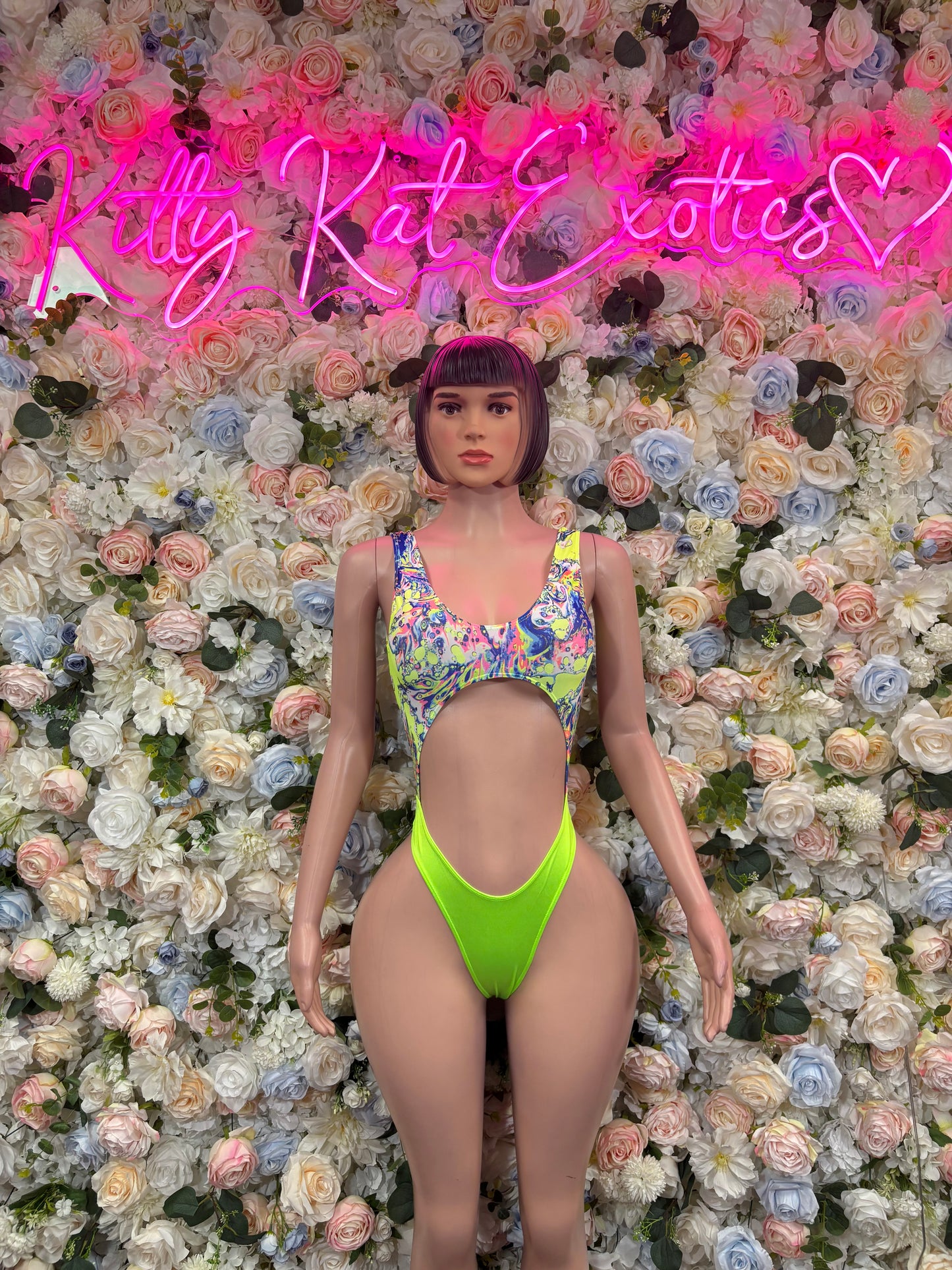 Multicolor Bodysuit - Women’s Exotic Dancewear One Piece Bartender Costume & Rave Clubwear