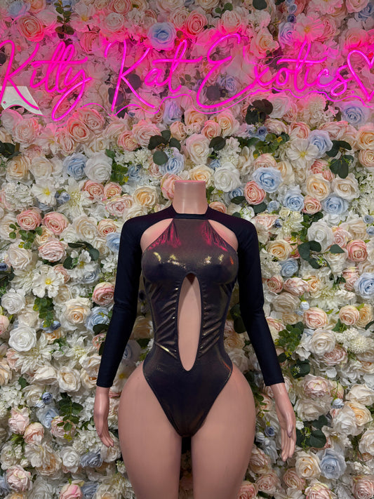 Festival Bodysuit Navy Metallic - One Piece Exotic Dancewear