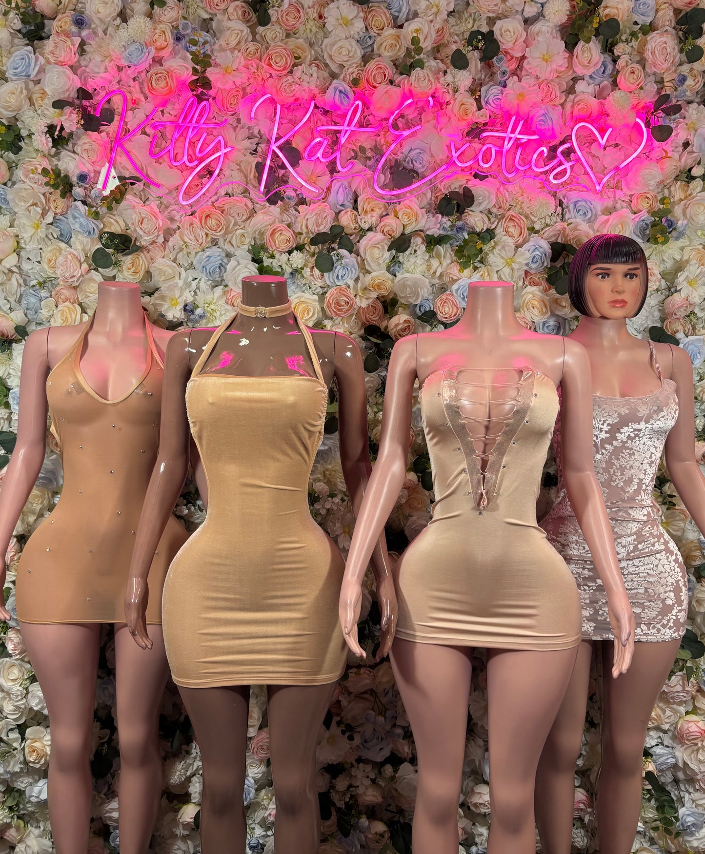 Champagne Mini Dress – Women’s Strapless Bodycon Club Dress & Date Night Outfit