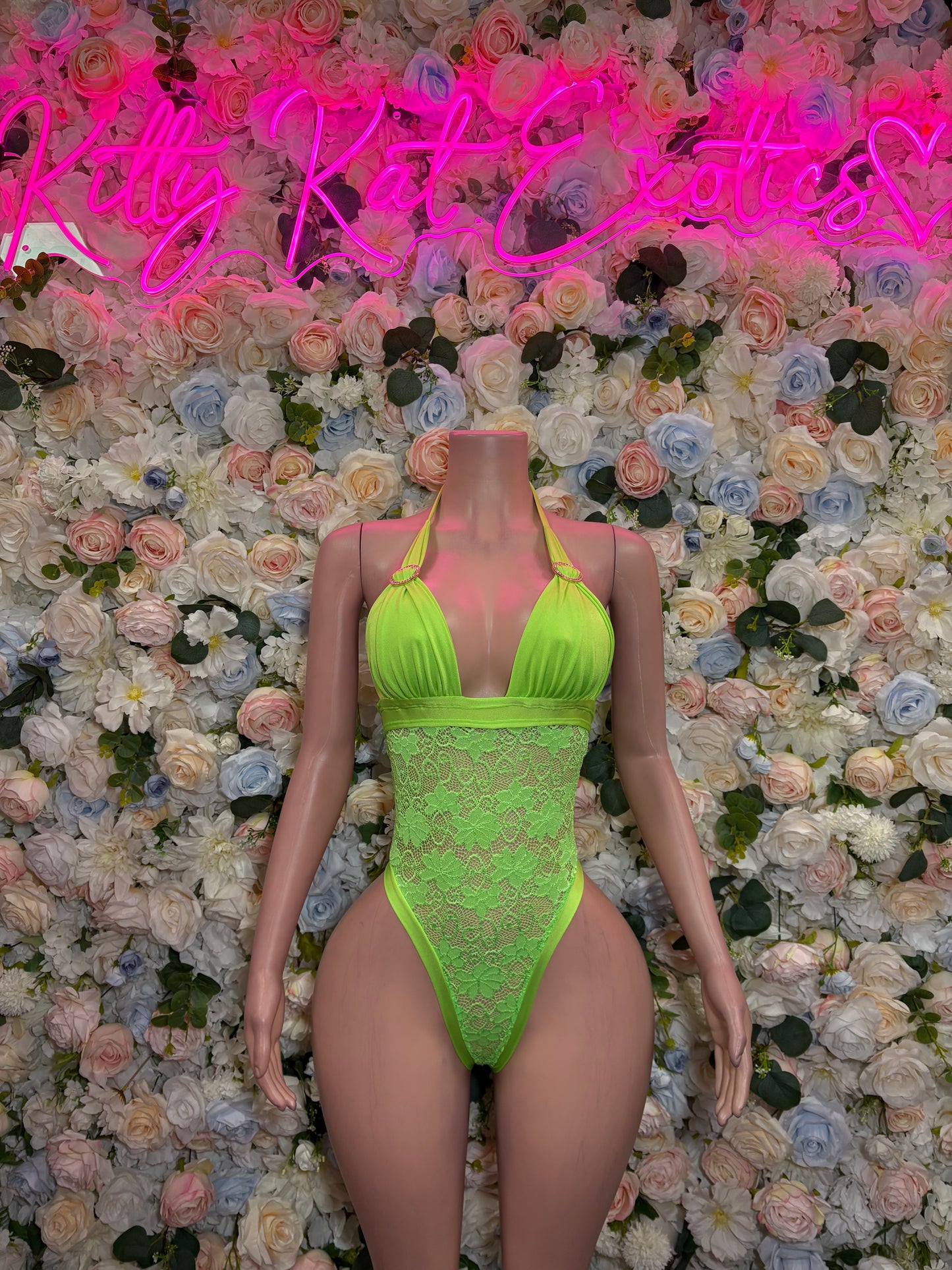 One Piece Neon Lace Bodysuit – Bartender  | Exotic Dancewear Festival wear Rave Outfit
