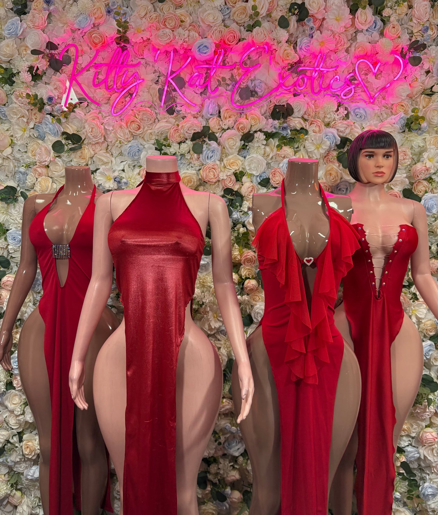 Summer Red Gown - Sexy Dance Costume, Sultry Clubwear Gown, Bold Performance Outfit, Trendy Party Dress