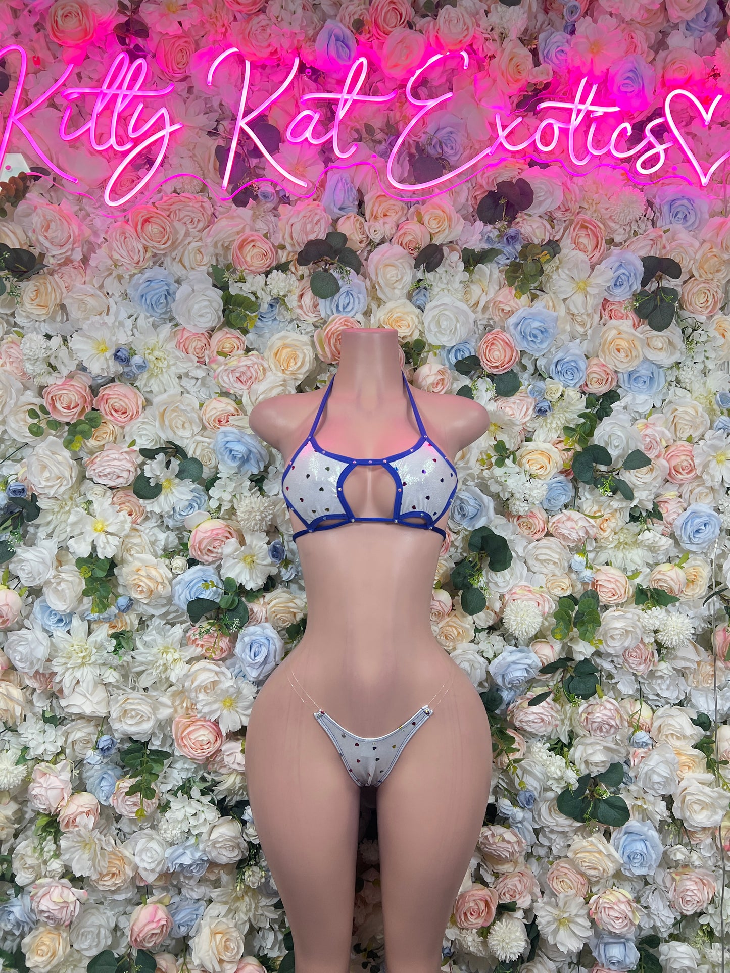 Hearts Bikini Multicolor Two-Piece  – Summer Festival & Rave Wear Exotic Dancewear