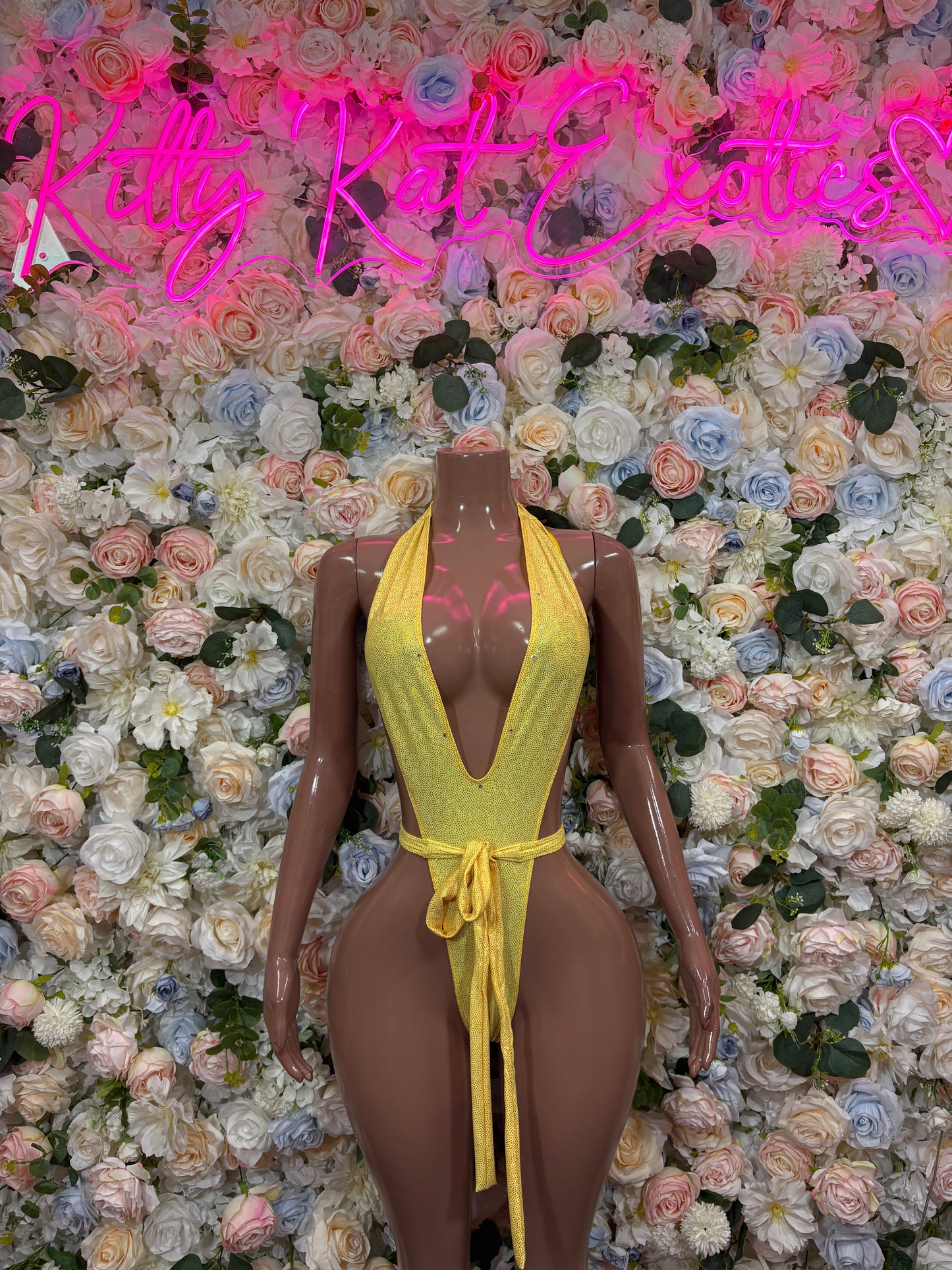 Rave Clothing Yellow Bodysuit - Exotic Dancewear for Performers, Raves, & Festival Clothing