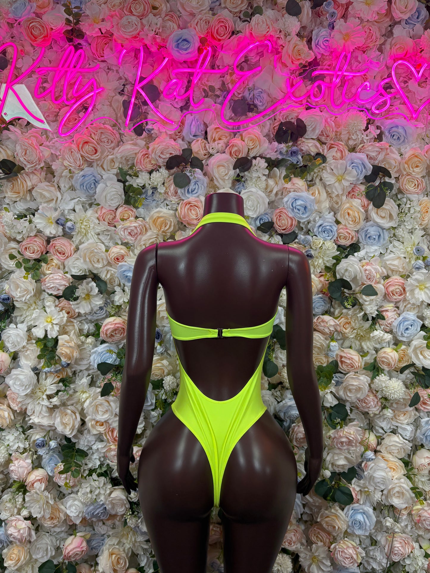 Exotic Dancewear One-Piece Bodysuit - Neon Green Raves, & Festival Clothing