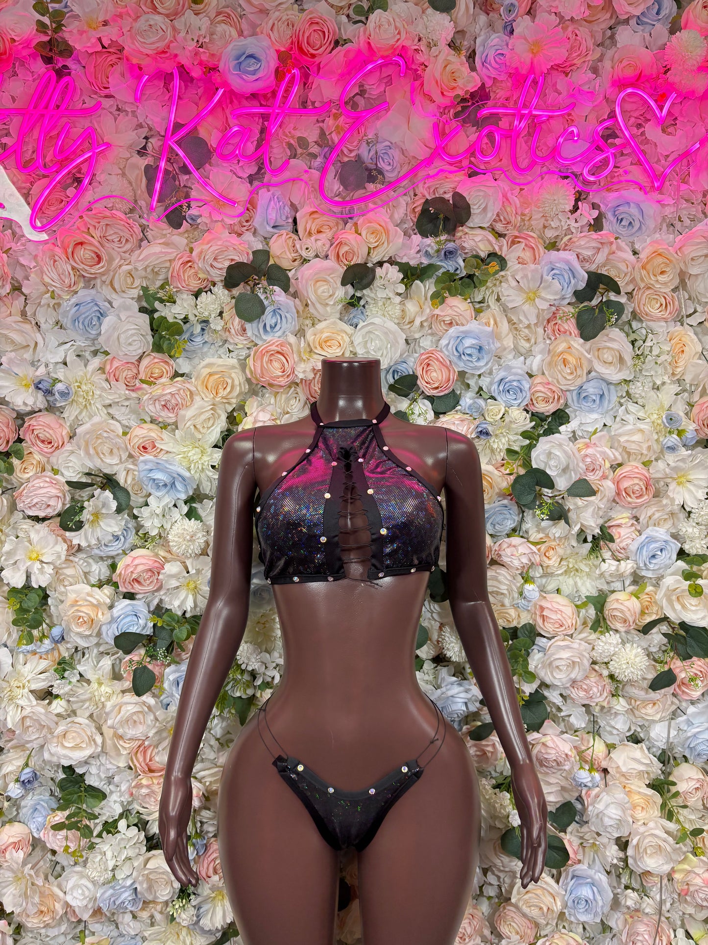 Black Two Piece Set Festival Outfit Dancewear Clubwear Ravewear