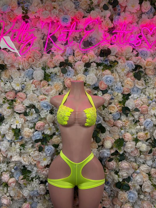 Women’s Festival Clothing Neon  Two Piece Set Ravewear –  Dancewear Outfit