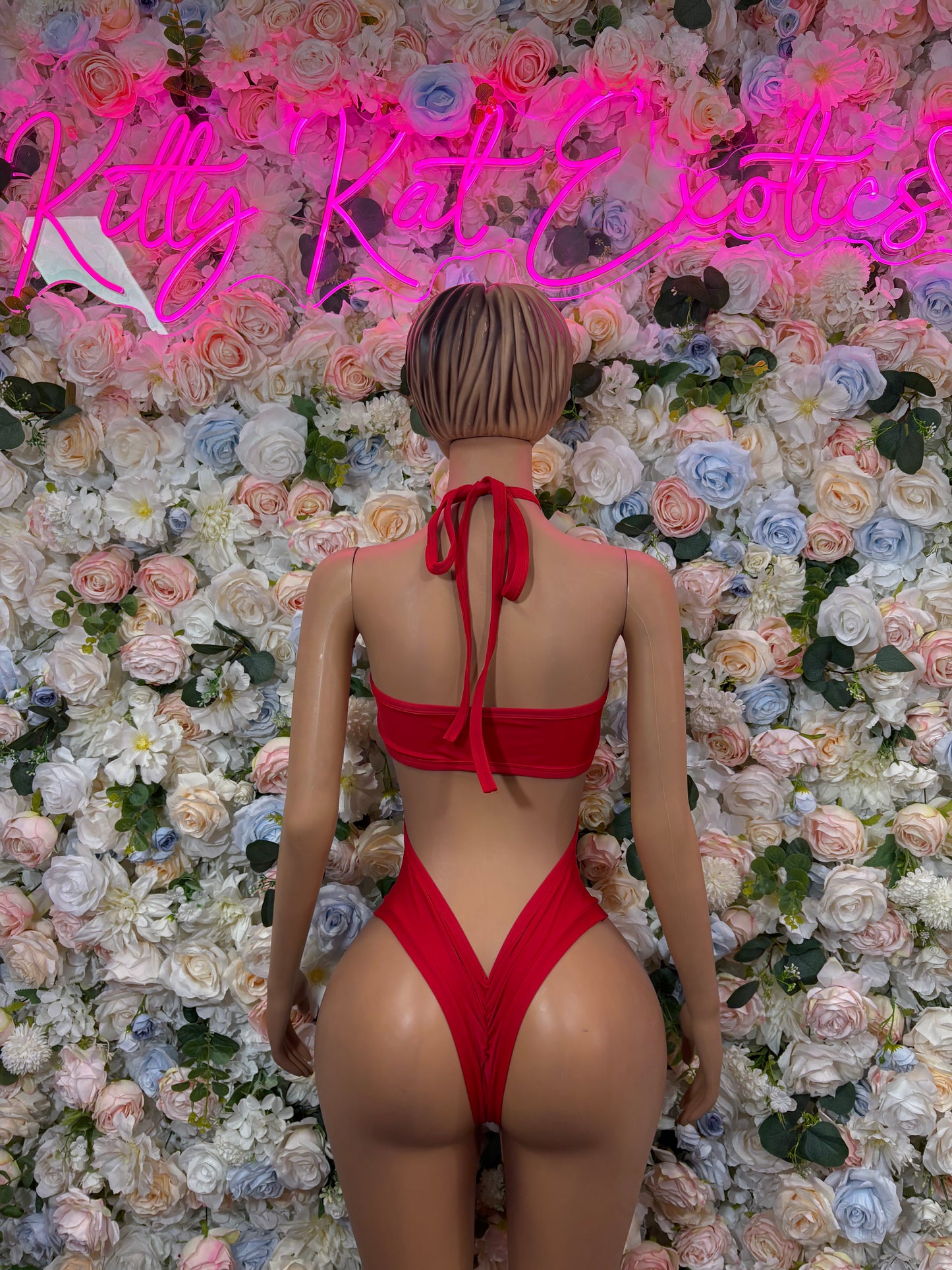 Red Bodysuit Rave Festival Outfit Women - Exotic Dancewear Stripper Clubwear Bottle Girl Ravewear