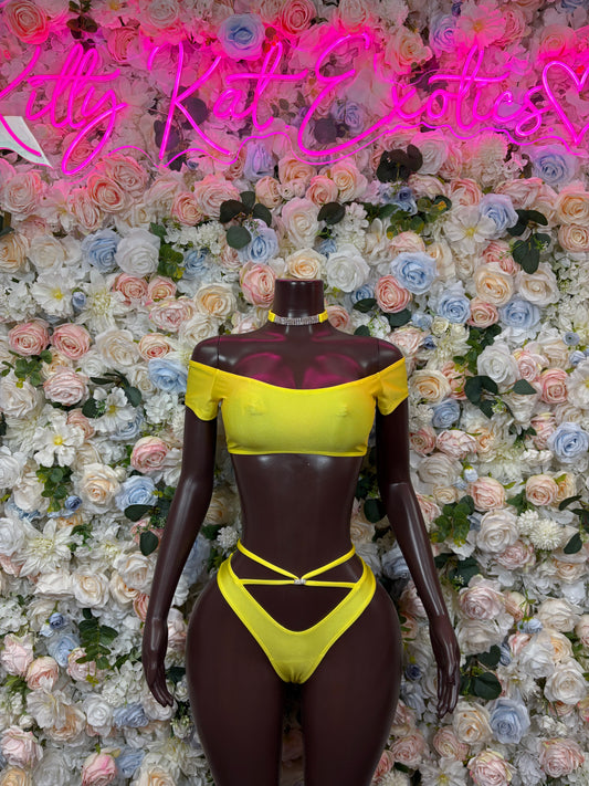 Yellow Two Piece Set –  Exotic Dancewear