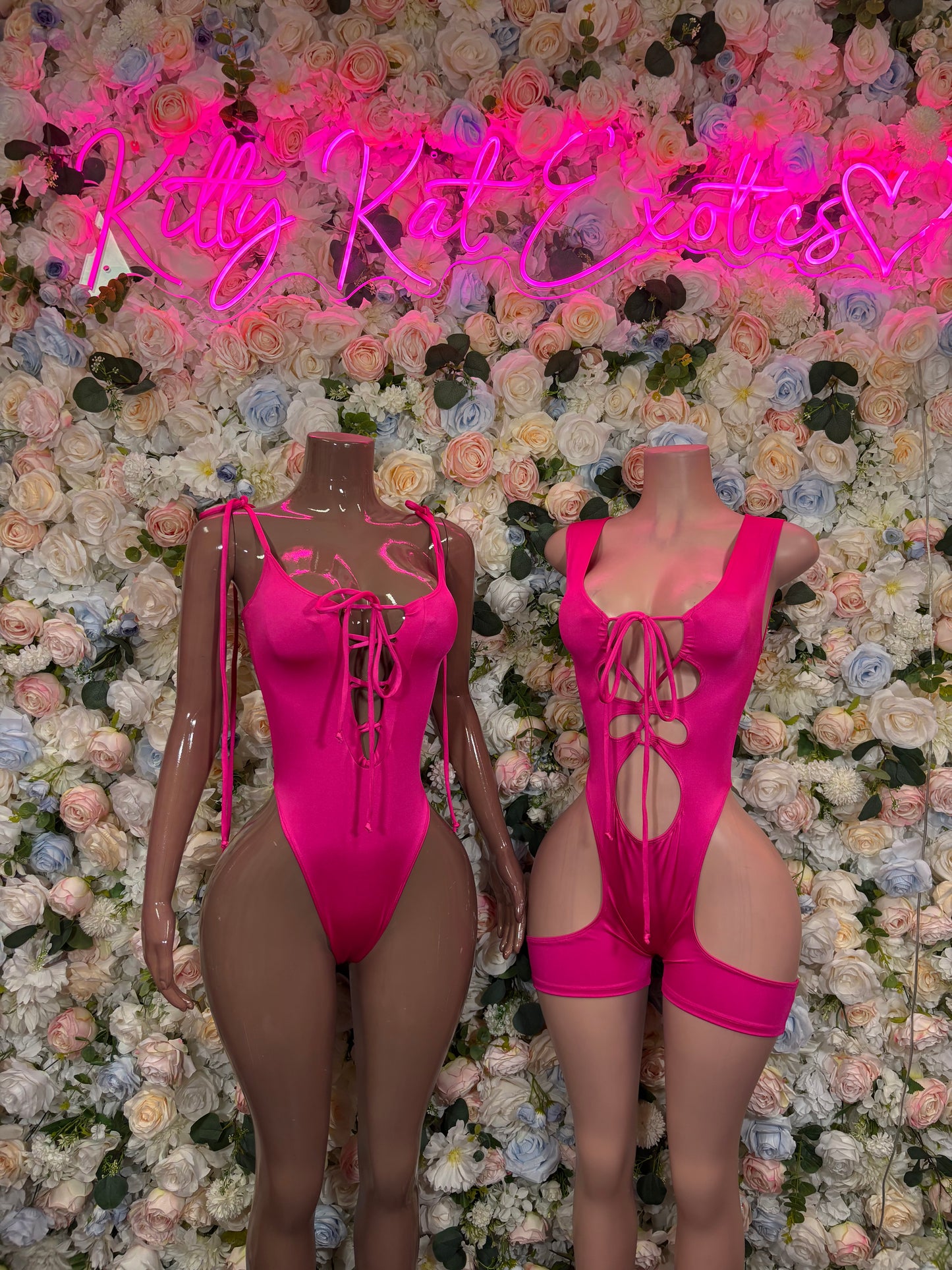 Pink Bottlegirl Bodysuit – One Piece Exotic Dancewear, Rave Outfit & Festival Clubwear