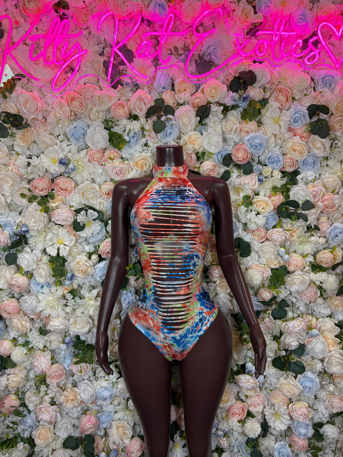 Multicolor Bodysuit -  One Piece Festival Outfit,  Dancewear