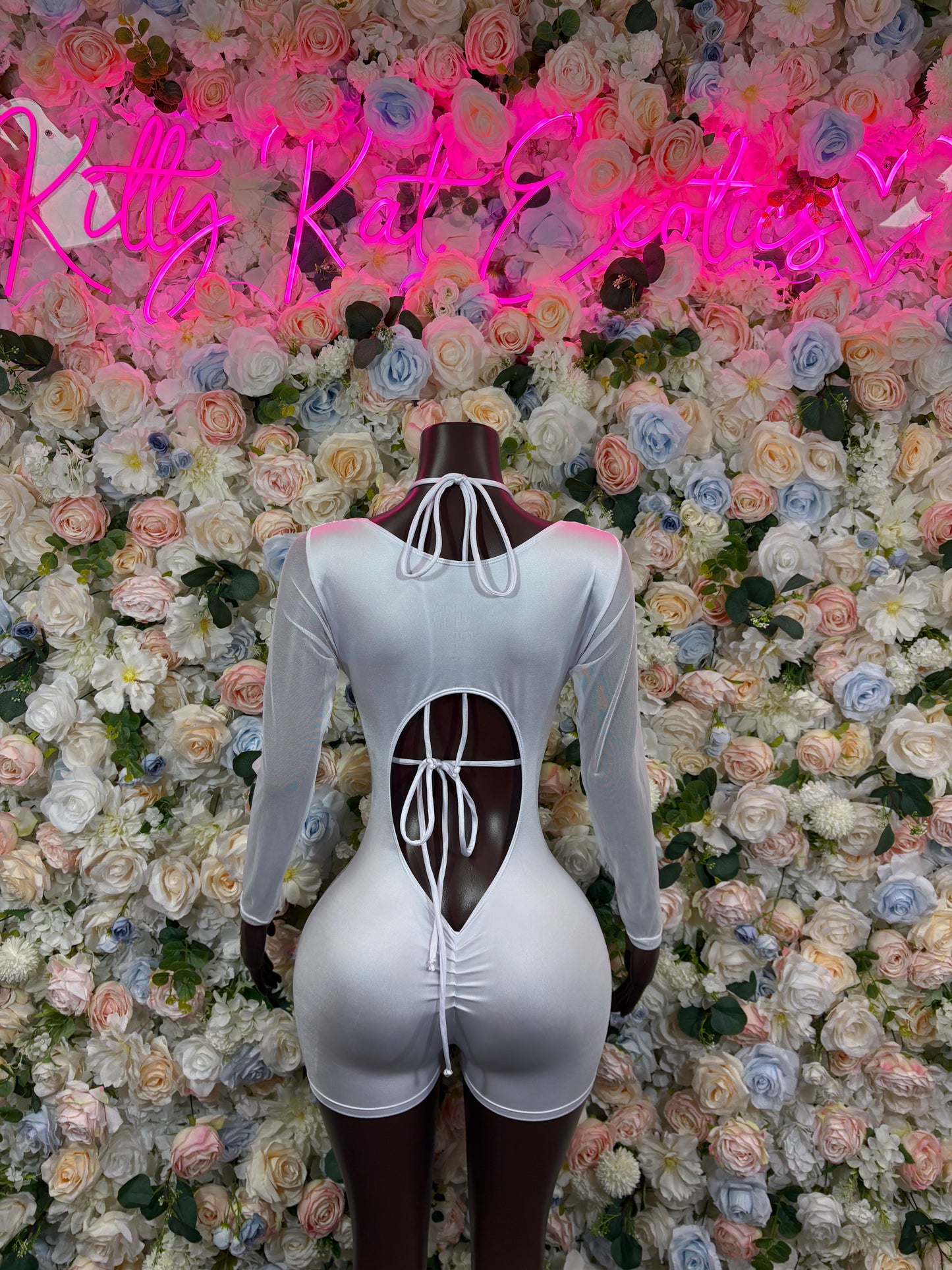 Bottlegirl Bodysuit Silver Cheetah One Piece - Hologram Design | Exotic Dancewear for Performers, Raves