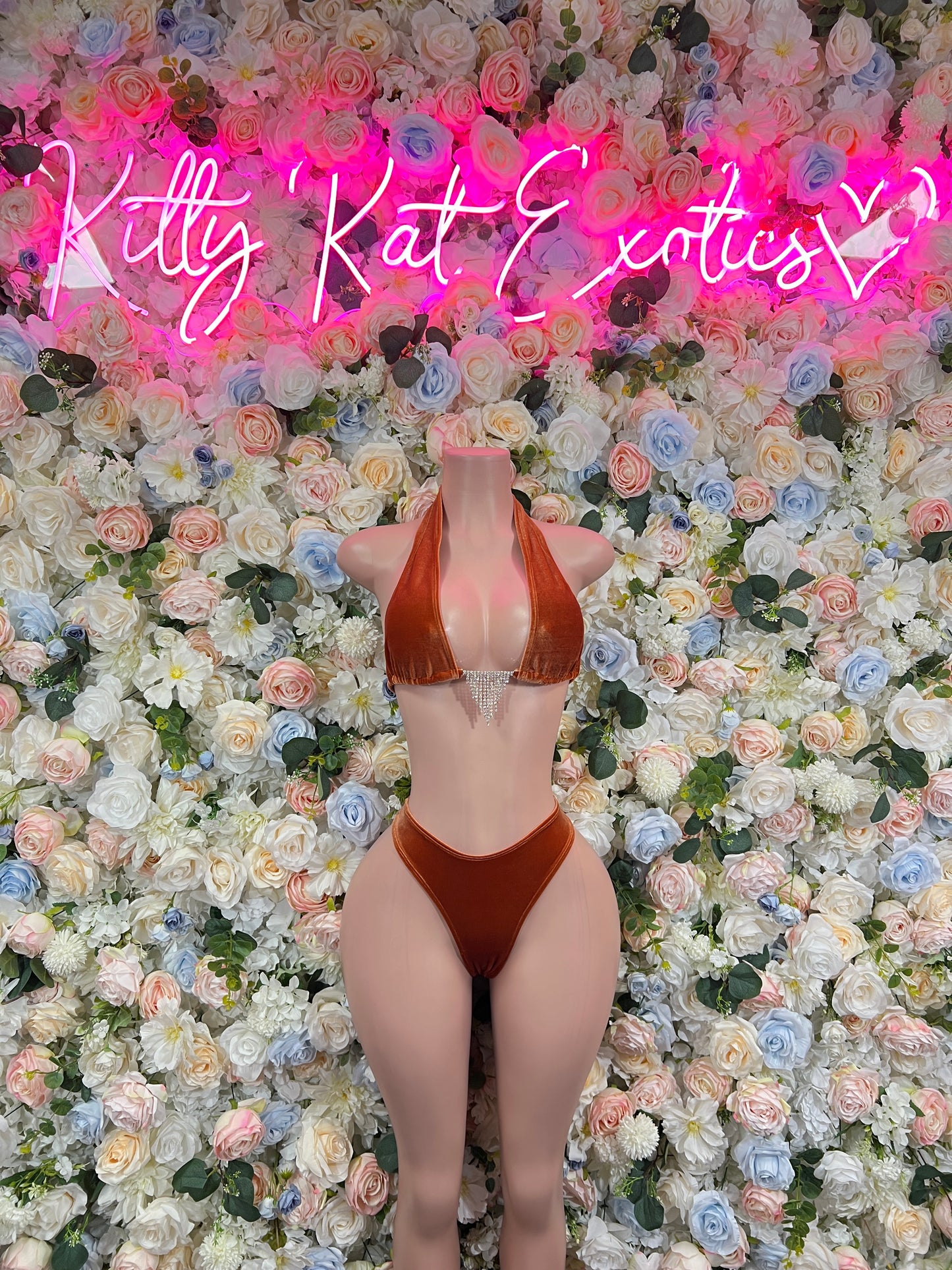 Bottlegirl New Years Orange Metallic Two Piece New Year’s Eve Outfit, Exotic Dancewear, Stage Performance Costume, Sexy Festival Wear