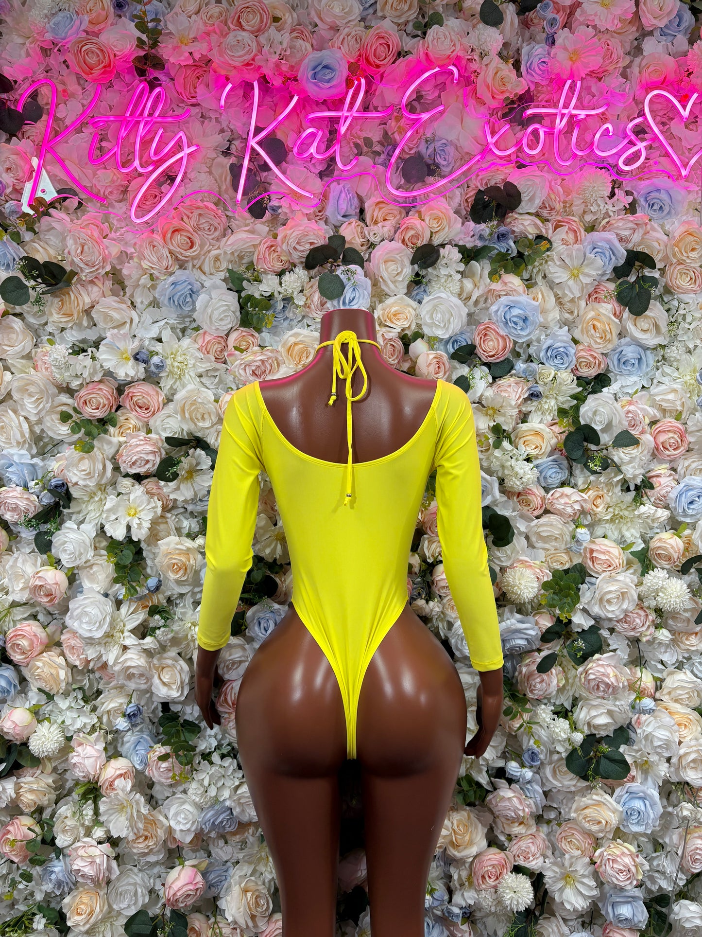 Bottlegirl Yellow Bodysuit - Festival Outfit, Exotic Dancewear, Rave Clubwear, Party Bodysuit