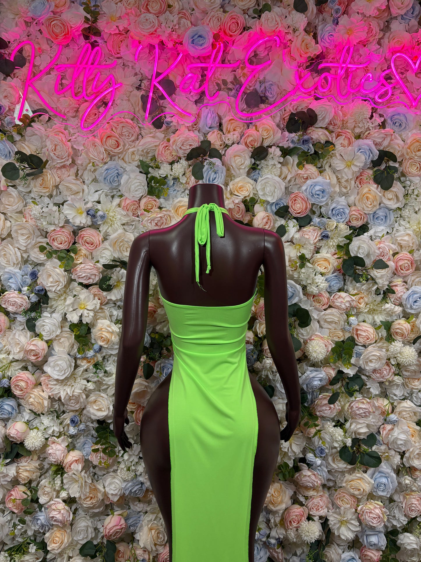Neon Green Gown Date Night Exotic Dancewear
