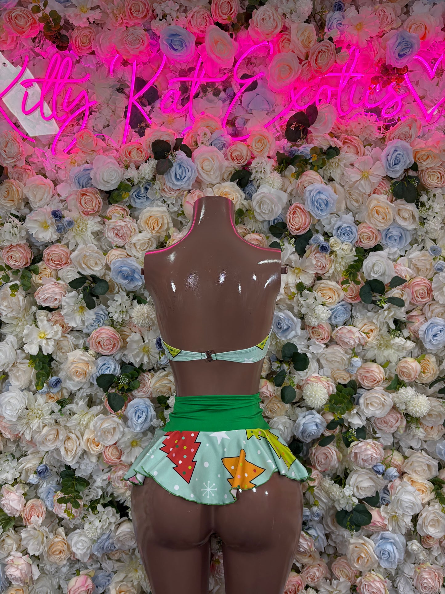 Christmas Costume Two Piece Skirt Set - Holiday Design | Exotic Dancewear for Performers, Bottlegirl