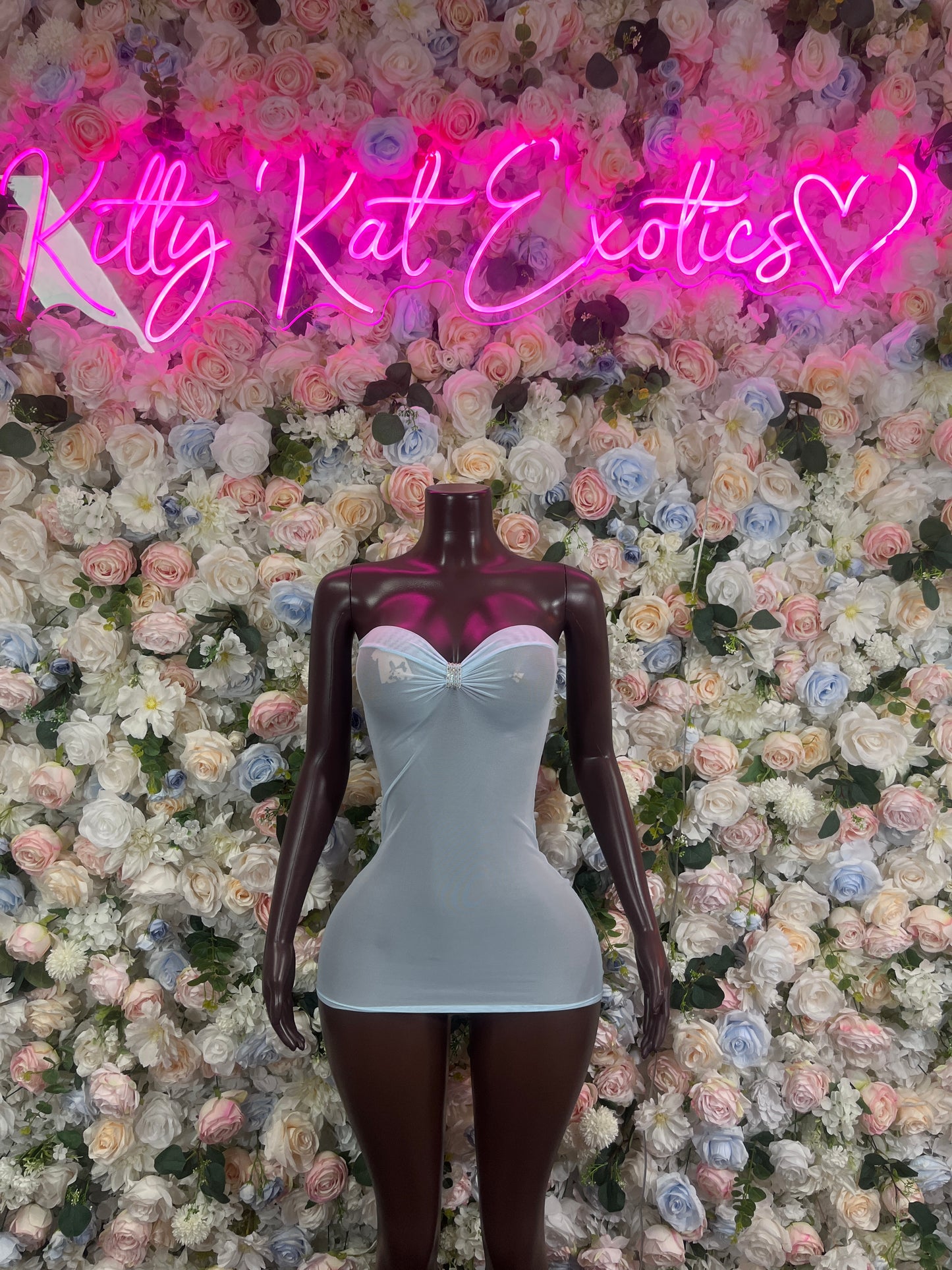 Blue Mesh Dress Exotic Dancewear