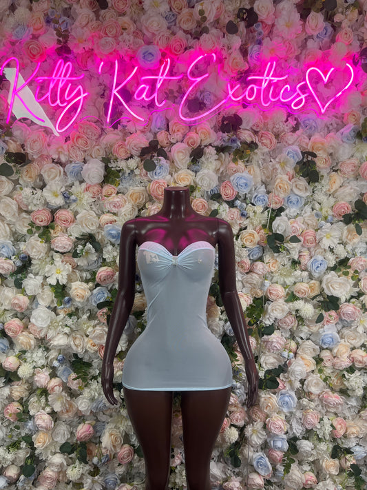 Blue Mesh Dress Exotic Dancewear