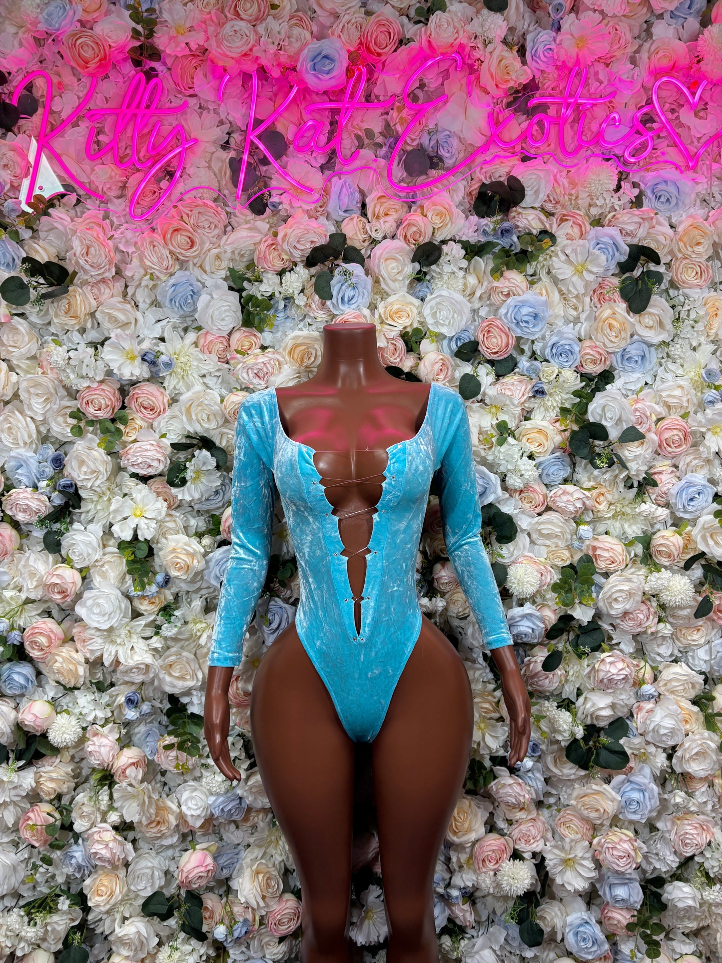 Teal Velvet Bodysuit | Rave Festival Outfit, Exotic Dancewear
