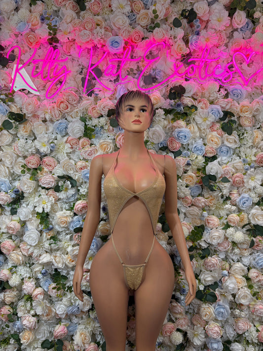 Ravewear Gold Slingshot Bodysuit One-Piece Outfit