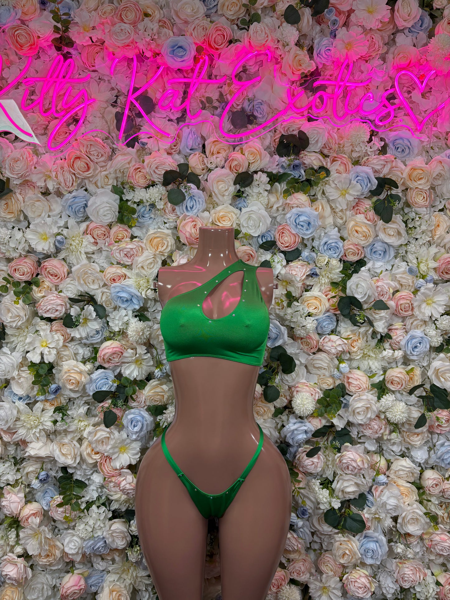 Women’s Bikini Green Two Piece Set Ravewear –  Dancewear Outfit