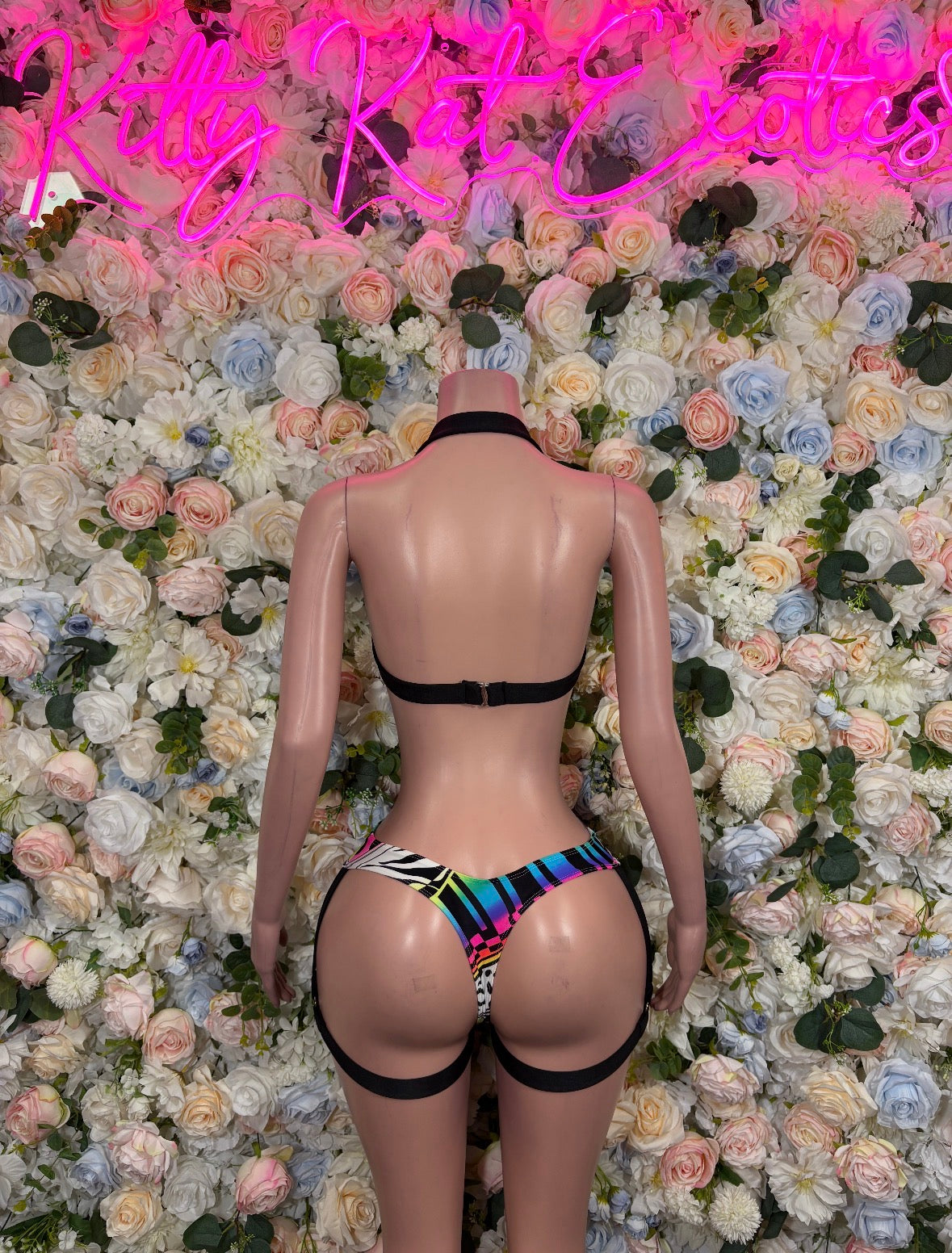 Ravewear Multicolor Two Piece Trippy Festival Outfit, Clubwear, Performance Costume,  Party Wear