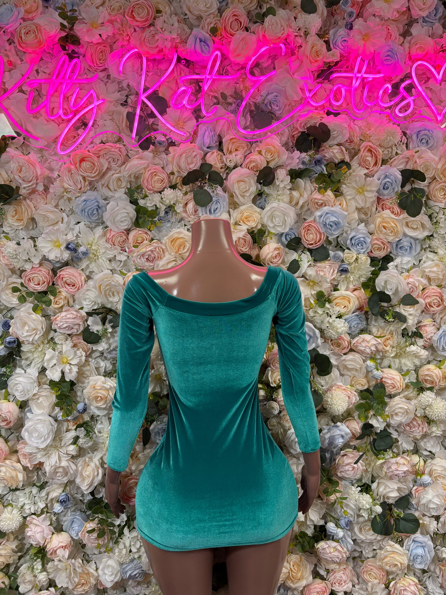 Teal Velvet  Dress - Sexy Formal Evening Dress, Exotic Dancewear, Date Night Outfit, Rave Festival Clubwear