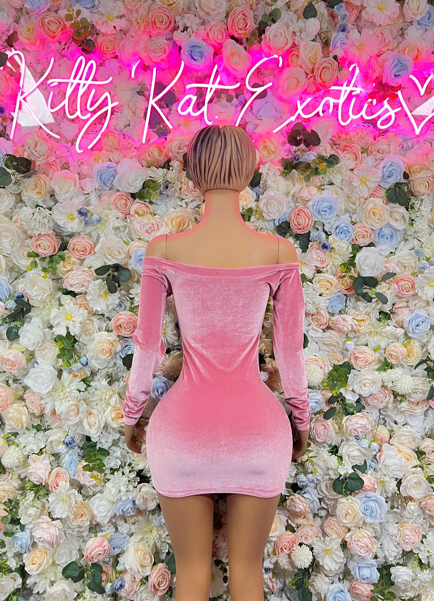 Valentines Women’s Dress Pink Velvet Dress Exotic Dancewear, Party Outfit Dinner Dress