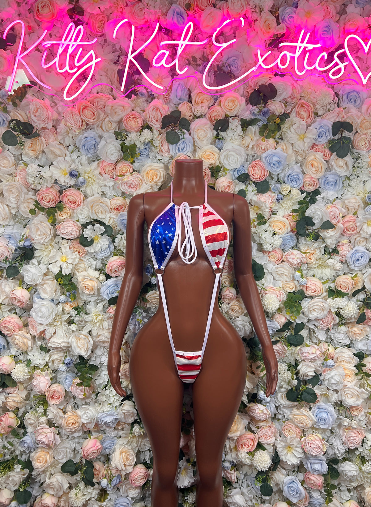 USA Flag Slingshot Bodysuit – Patriotic Festival Dancewear, Rave One Piece