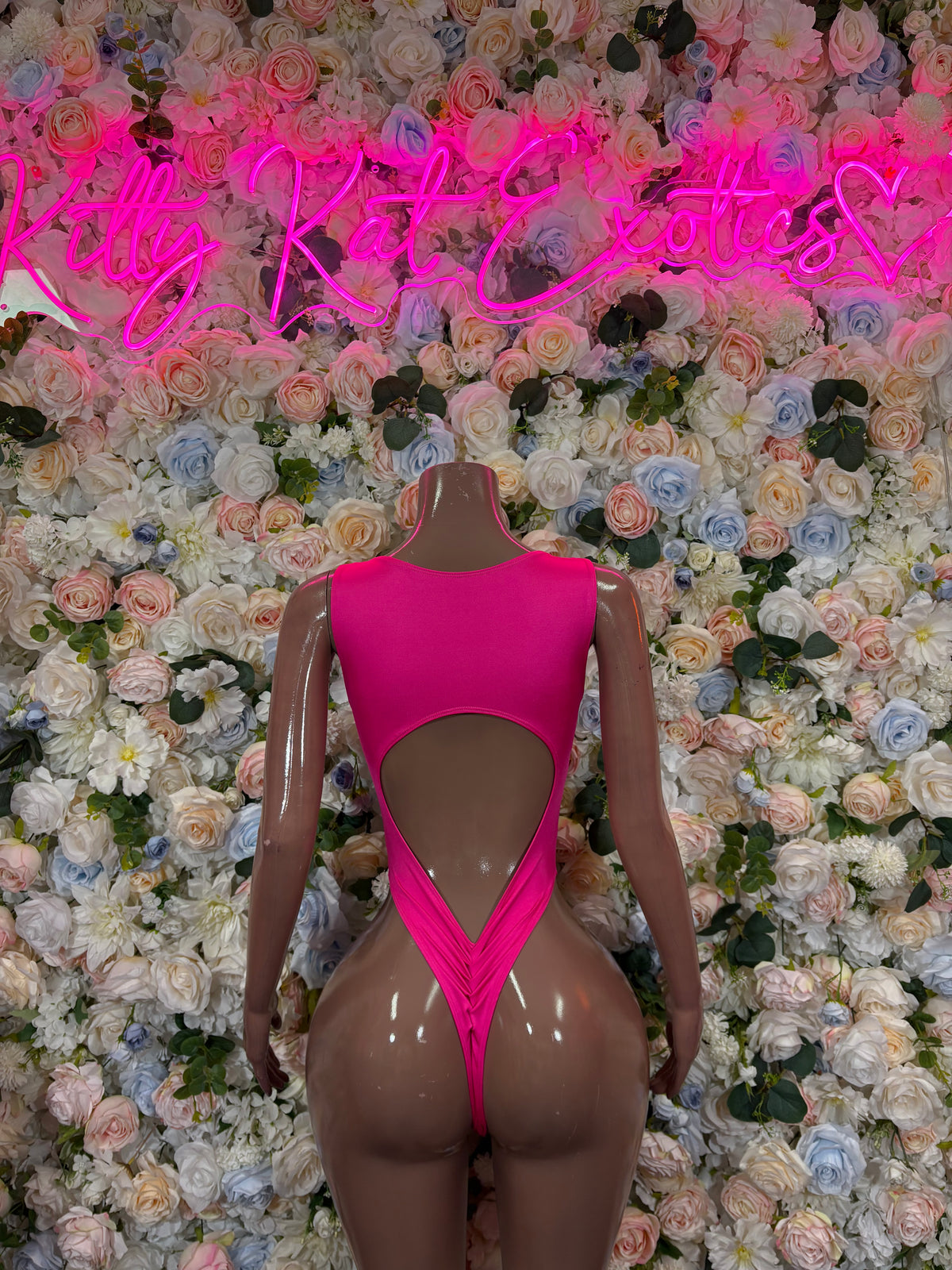 Bottlegirl Bodysuit One Piece Pink Bodysuit – Festival Exotic Dancewear Rave Outfit