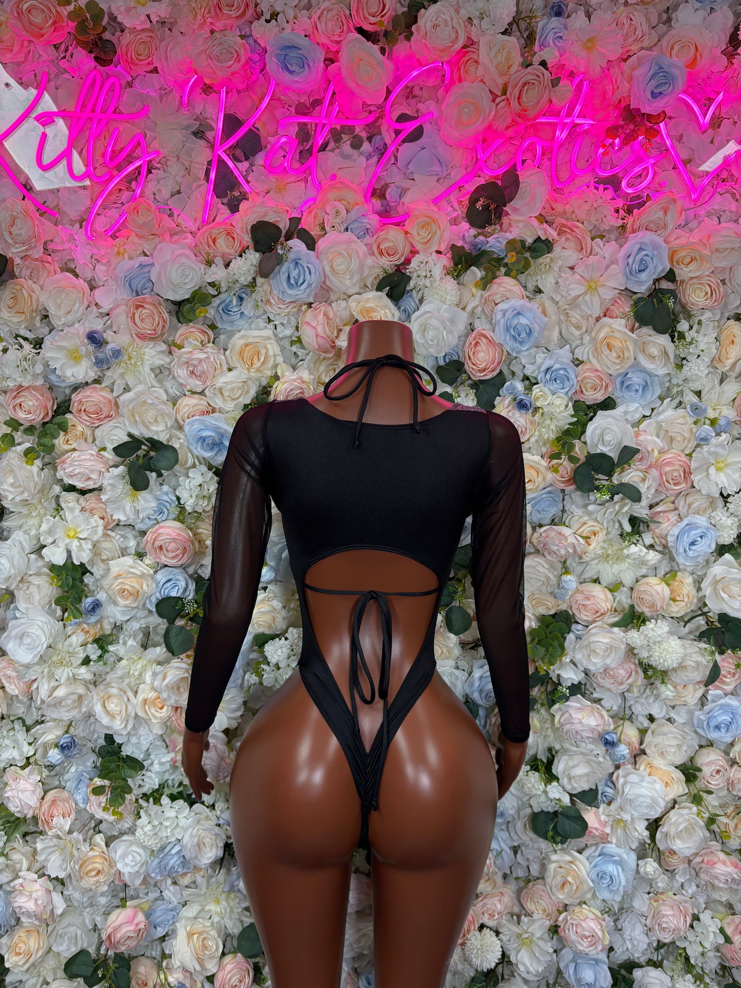 Bottlegirl Outfit Black Metallic Bodysuit - One Piece Bartender Outfit, EDM Dancewear, Party Clubwear