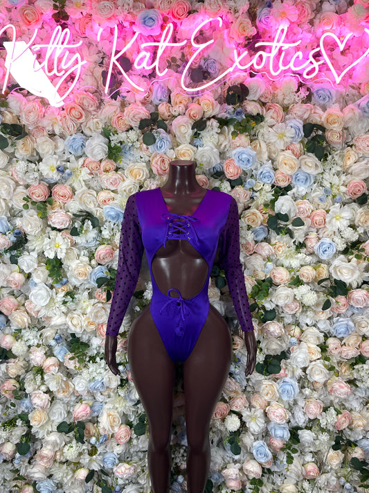 Bottlegirl Bodysuit Purple - One Piece Bartender Outfit
