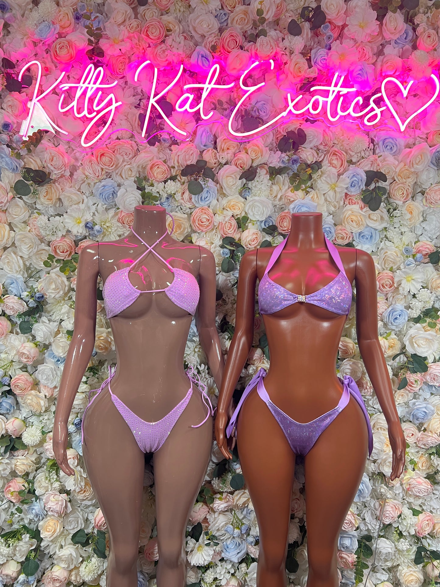 Lilac Two Piece Bikini Swimwear - Exotic Dancewear Rave Festival Outfit Clubwear