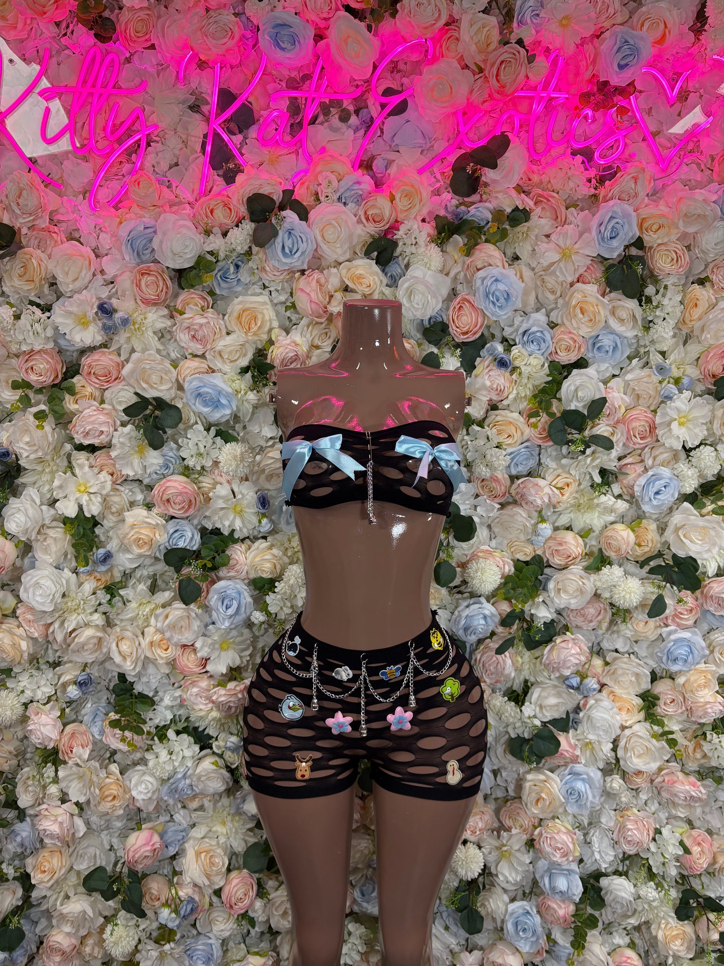 Exotic Dancewear Custom made Fishent Two Piece Pin Set Exotic Dancewear Festival wear