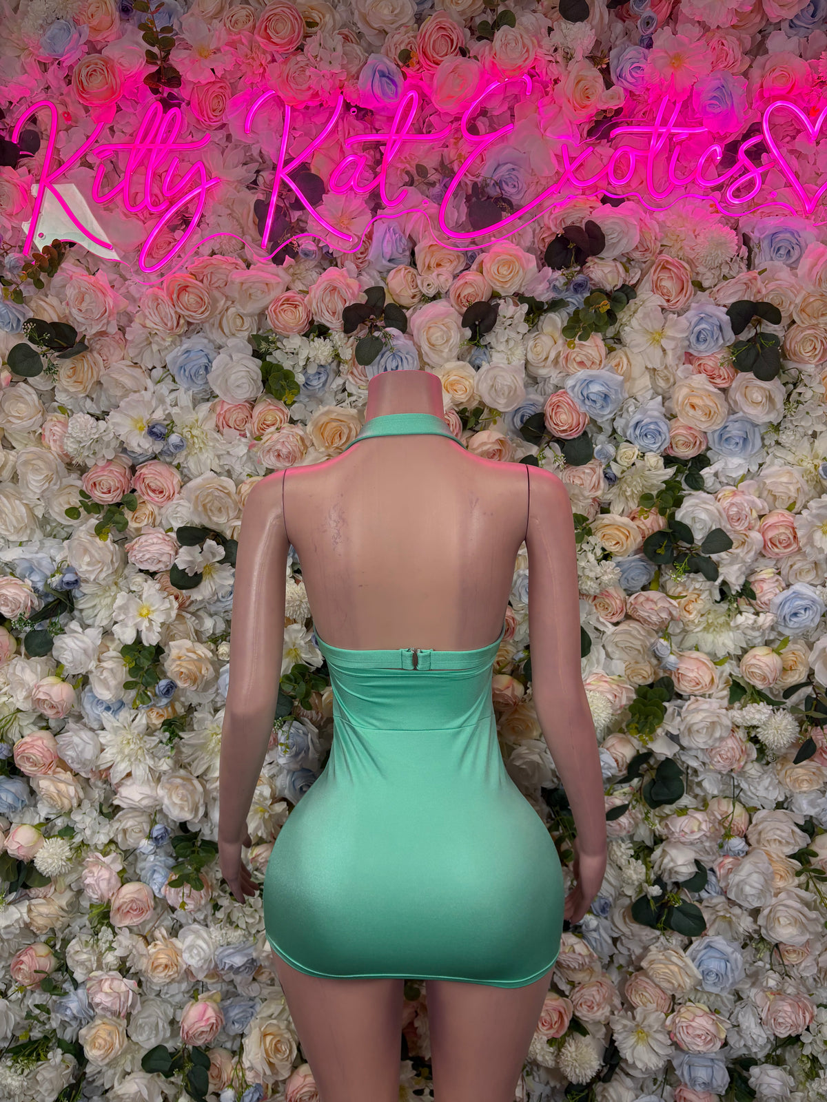 Mint Green Lace Cutout Mini Dress, Halter Bodycon Rave Outfit, Festival Clubwear, Party Night Out Dress