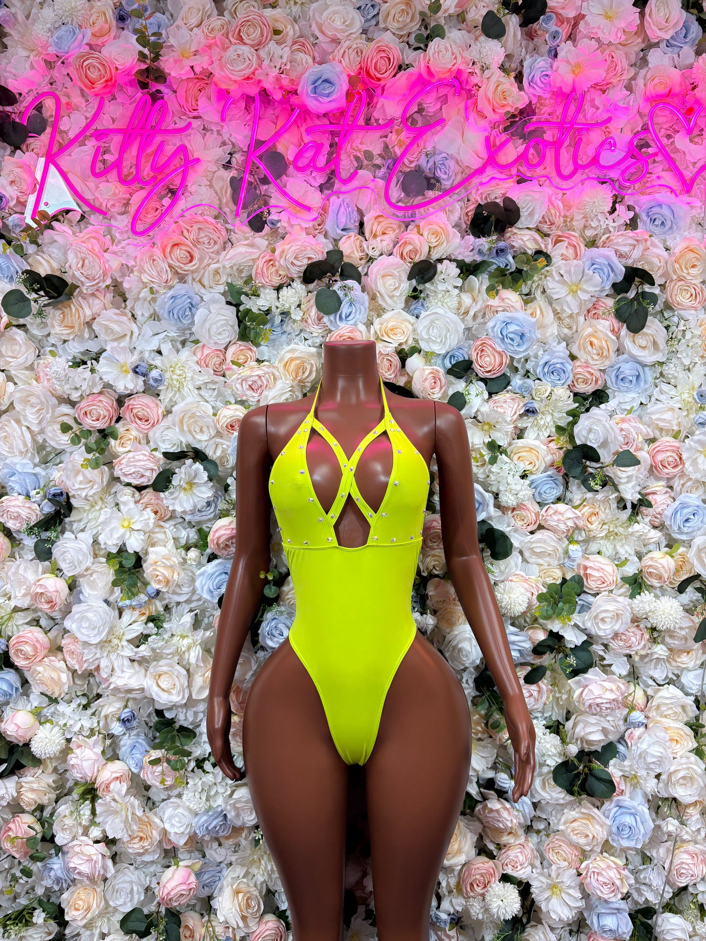 Neon Green Bartender Bottlegirl Bodysuit Exotic Dancewear