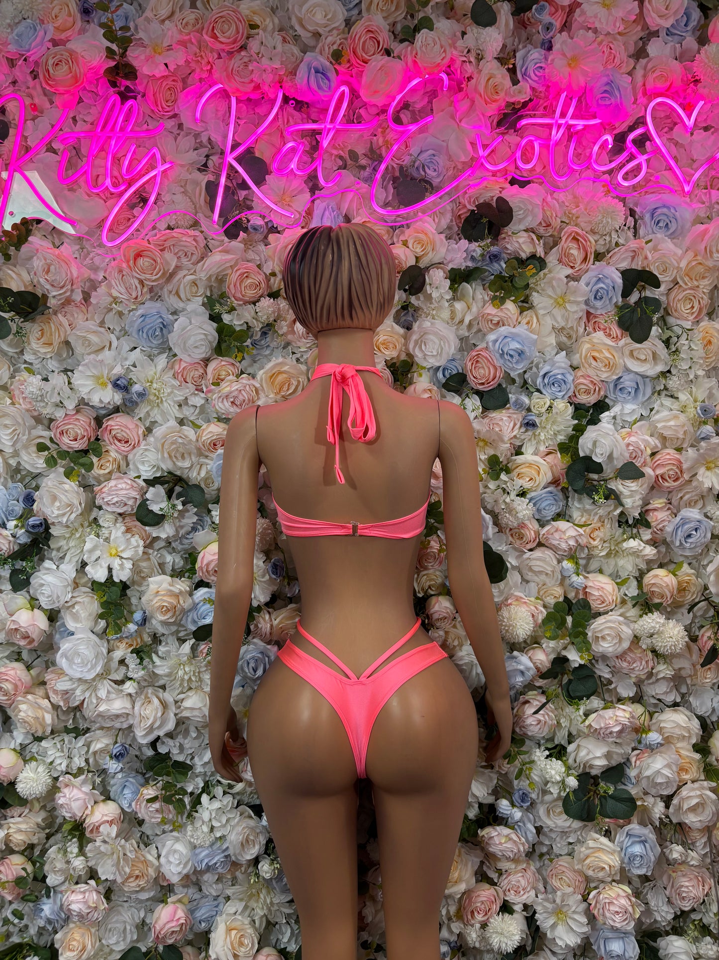 Coral Two Piece Exotic Dancewear Rave Festival Outfit
