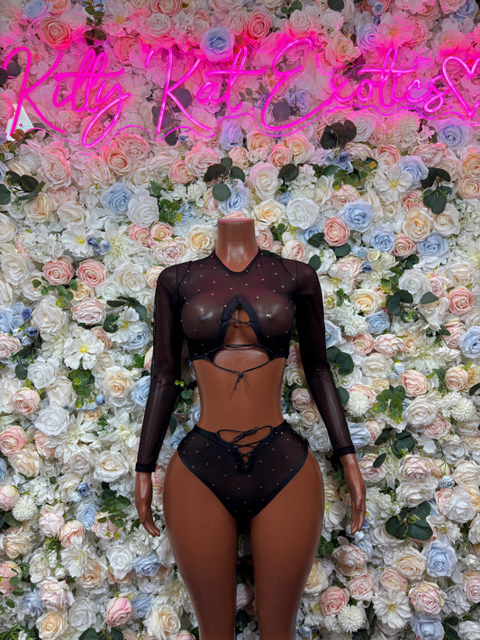 Black Two Piece Set Festival Outfit Dancewear Clubwear Ravewear