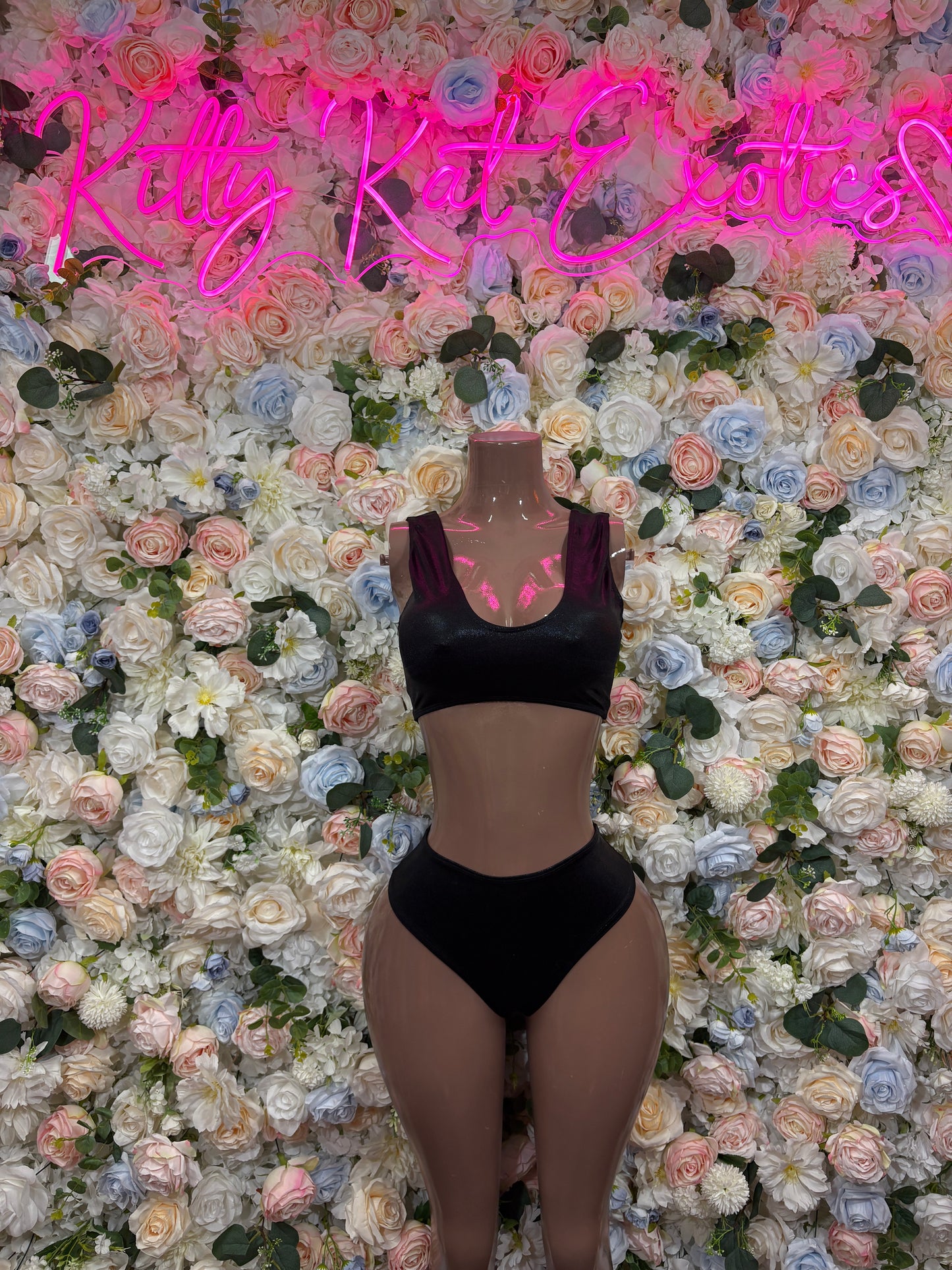 Black Two Piece Festival Outfit Dancewear, Swimwear Clubwear