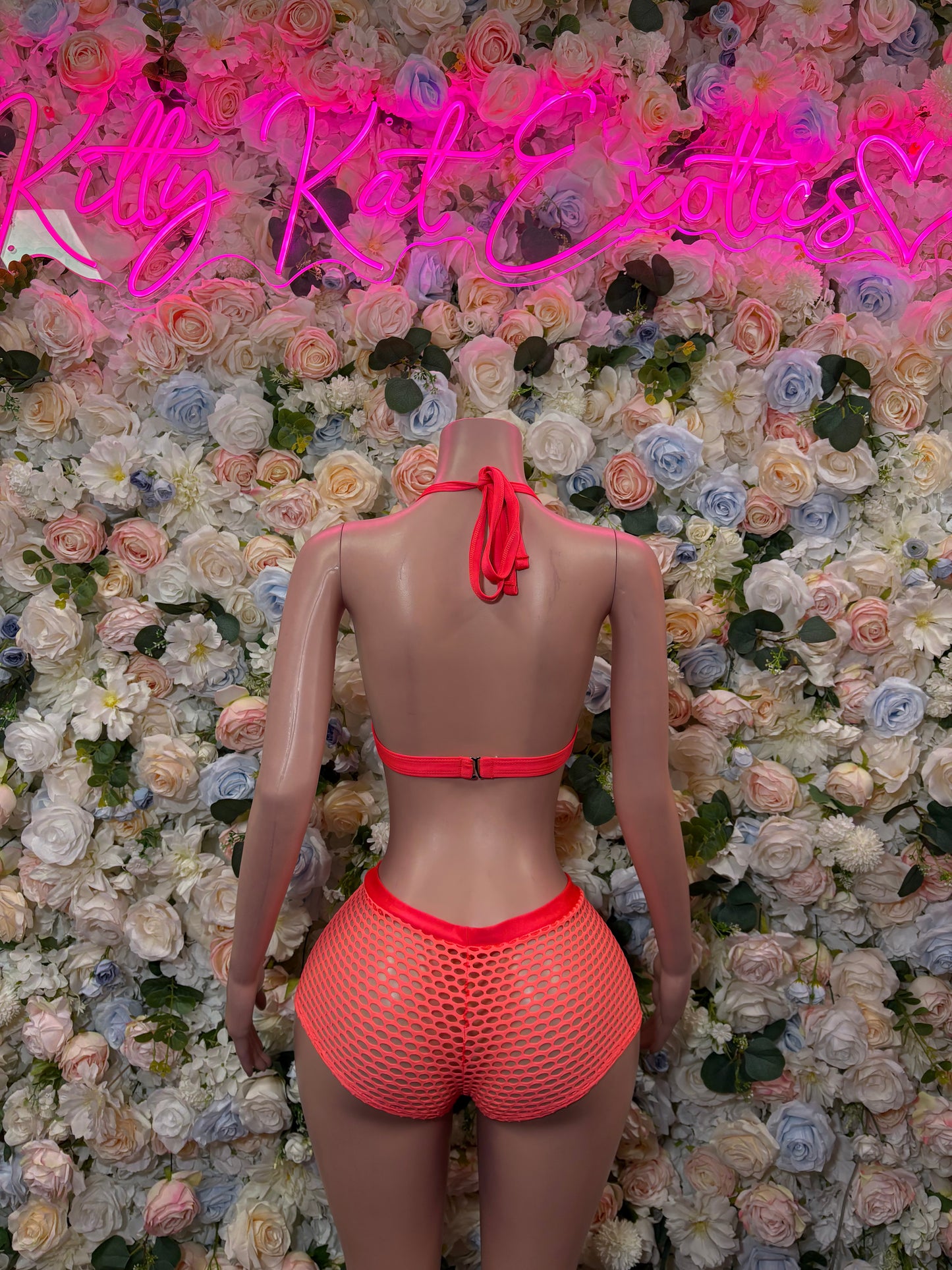 Coral Rave Outfit: Two Piece Bodysuit Exotic Dancewear