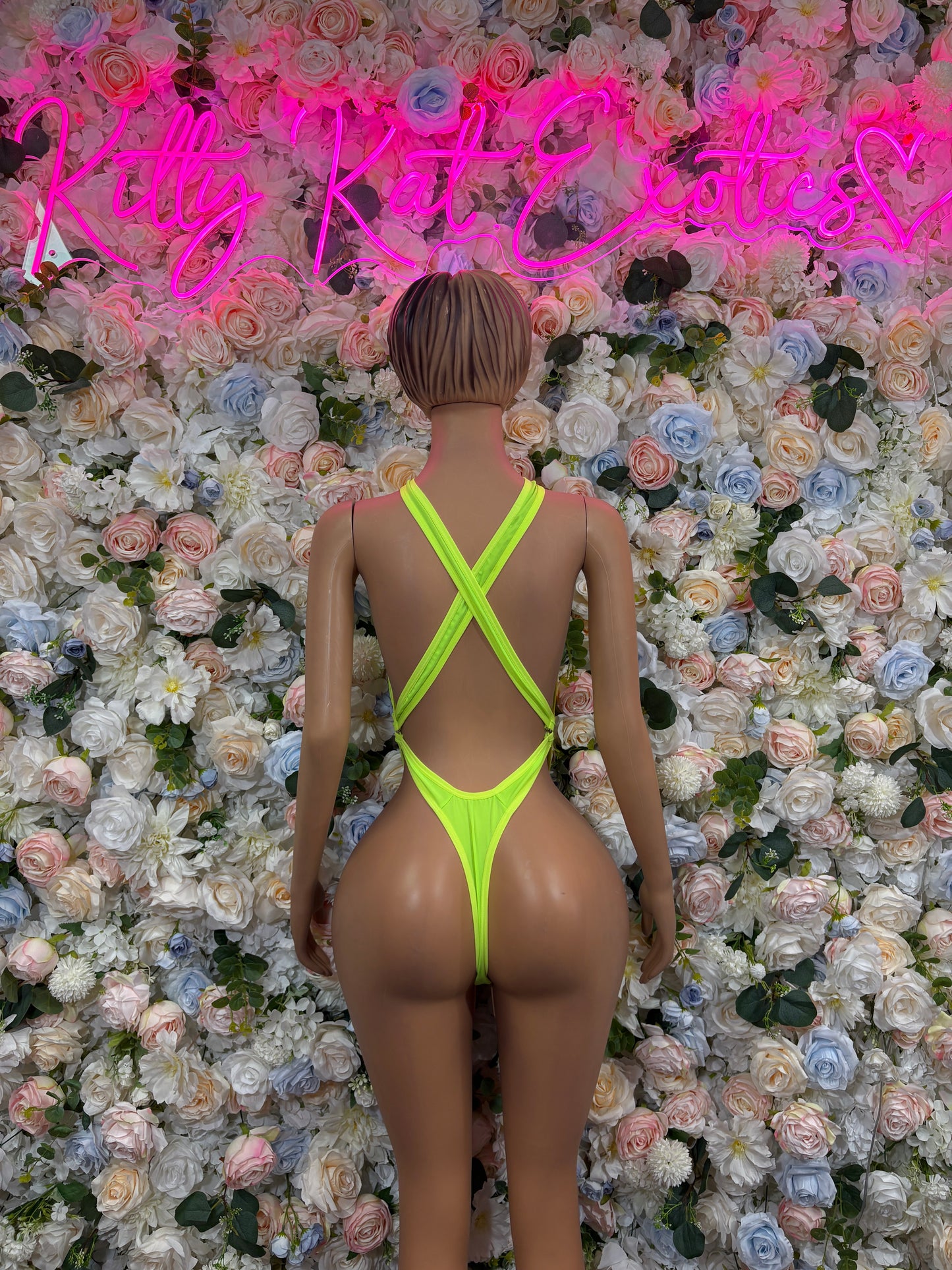 Exotic Dancewear One-Piece Bodysuit - Neon Green Raves, & Festival Clothing