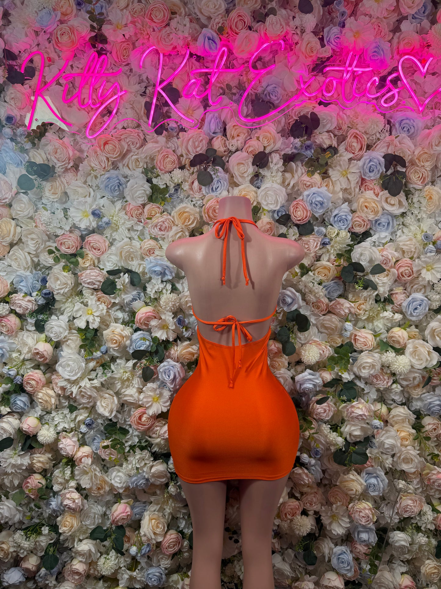 Women’s Orange Dress   – Exotic Dancewear Ravewear