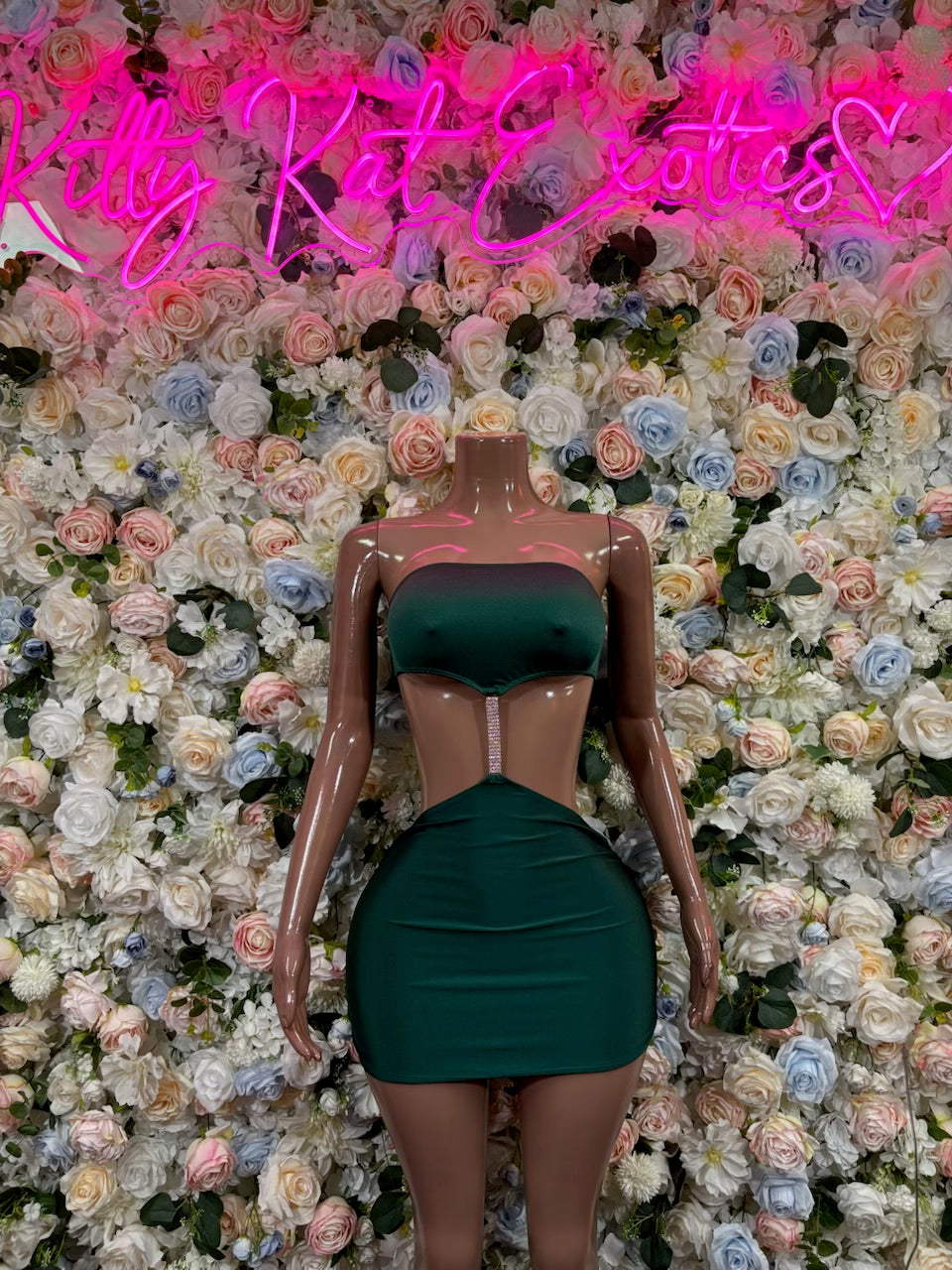 Green Dress - Sexy Formal Evening Dress, Exotic Dancewear, Date Night Outfit, Rave Festival Clubwear