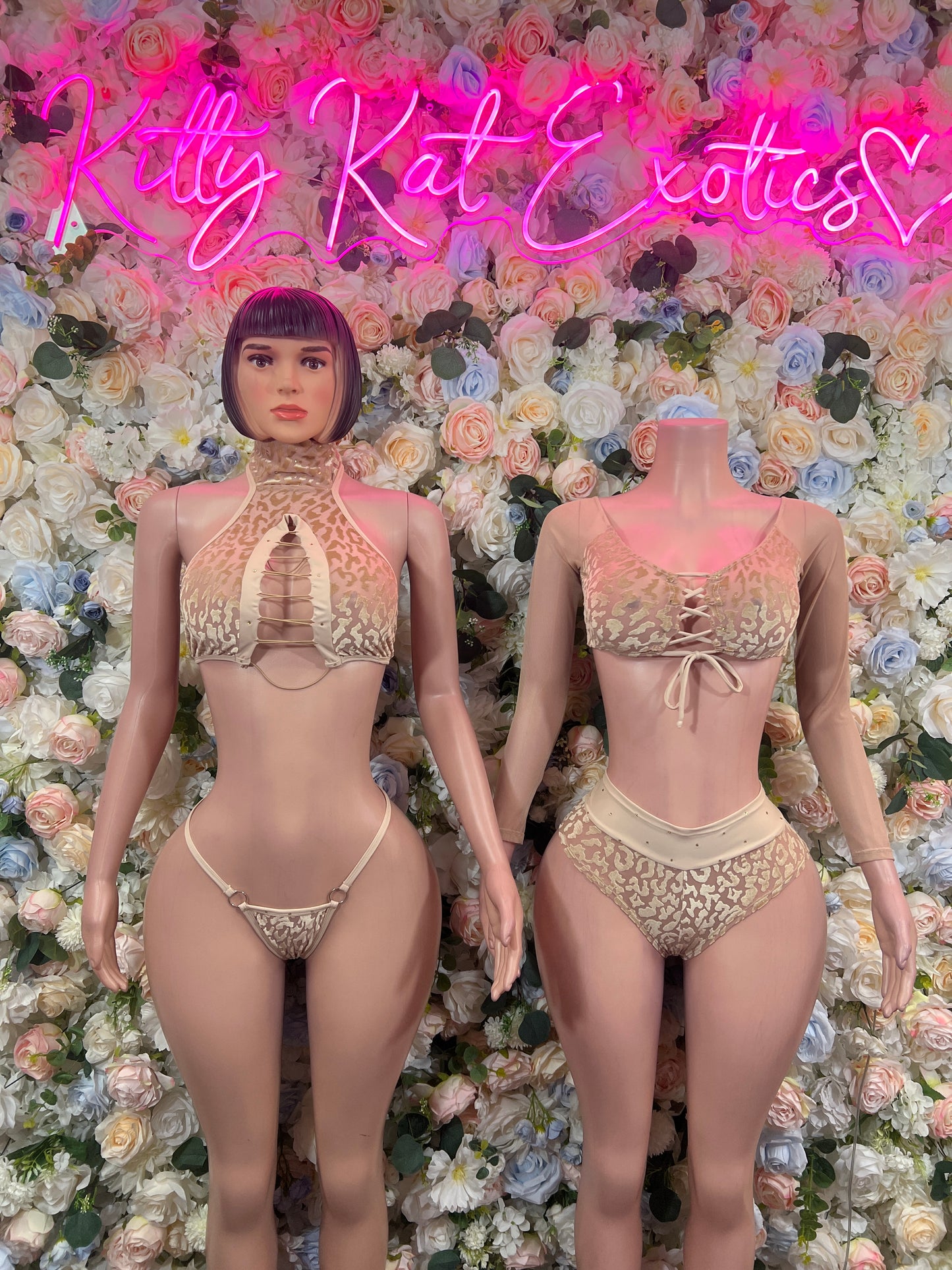 Exotic Dancewear Two Piece Nude Costume For Performer Rave Festival Wear
