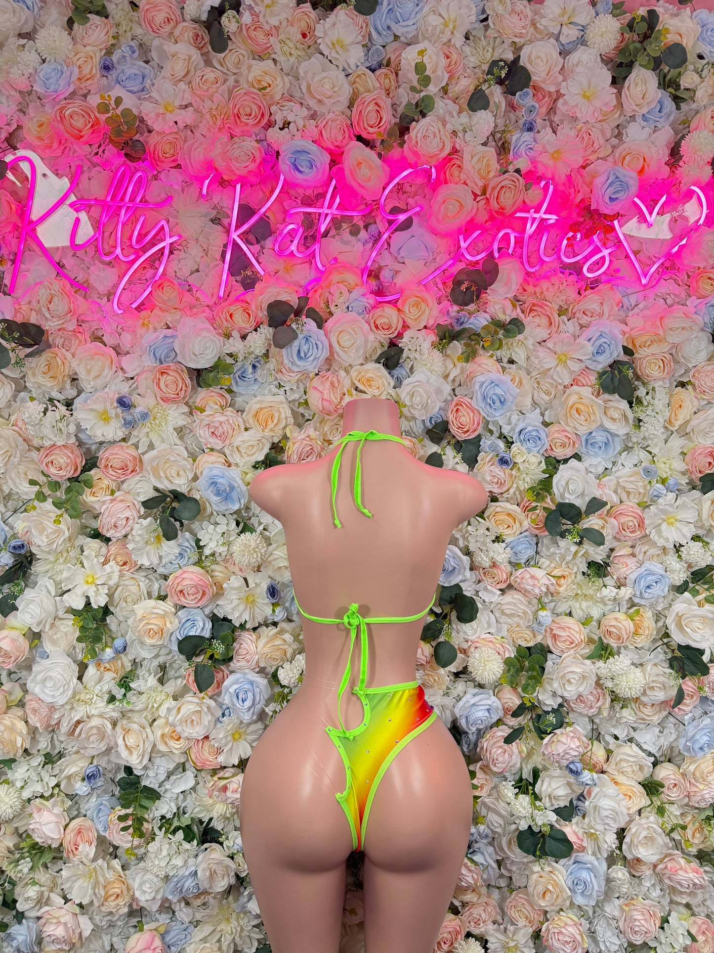 Festival Outfit Two Piece Bikini Set – Multicolor Rave Costume for Women, Exotic Dancewear, EDM Music Festival Clothing, Party Performance Outfit